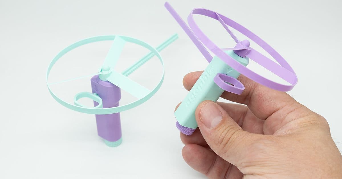 Hand-Powered Flying Toy (Pocket Copter) — 3D printed; MotiveX Prints, Surat